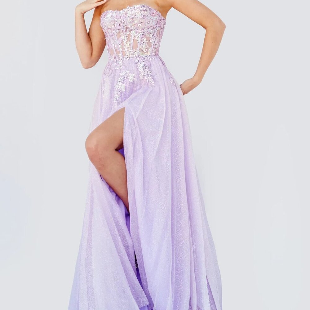 JVN BY JOVANI PROM GOWN - NWT SIZE 14 - PURPLE